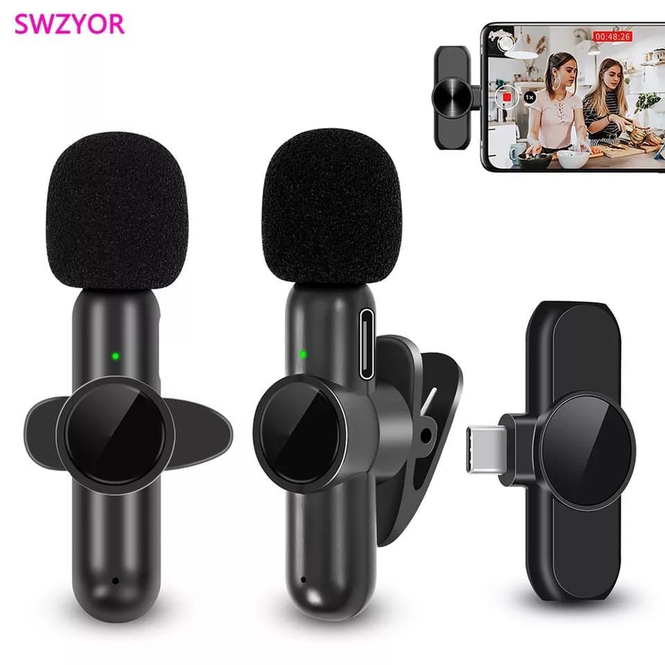 Wireless Swzyo Microphone For Type C & Iphone - TD GOLD ELETRONICS