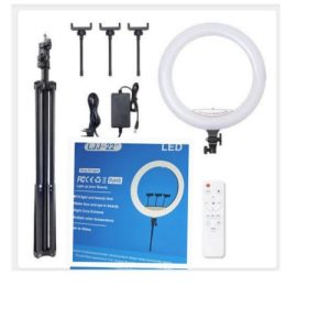 LED 22 Inches Ring Light + 3 Phone Holders + Remote