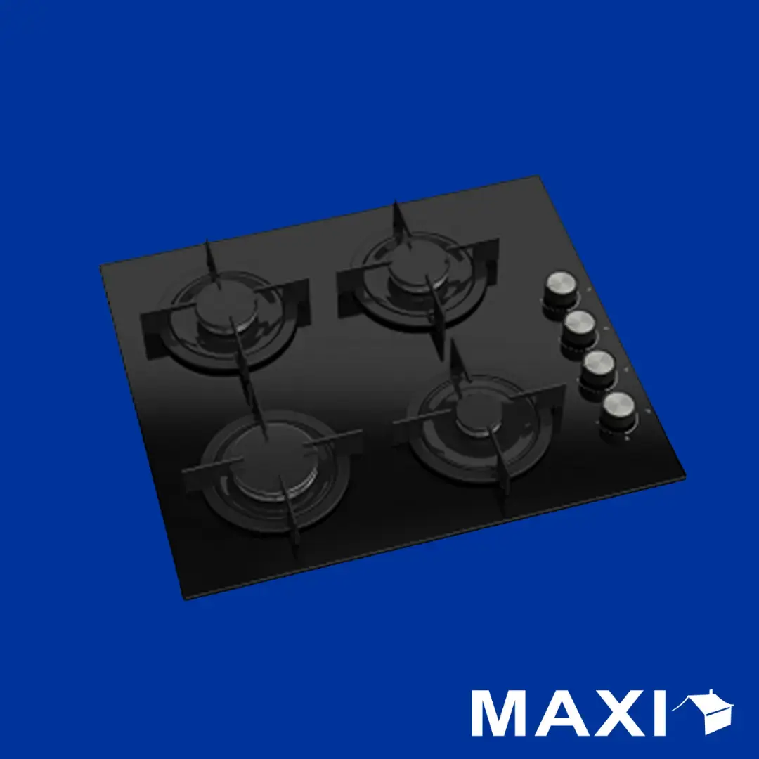 Maxi Tabletop Gas Cooker 4 Burners – Black (Built-in Compatible)