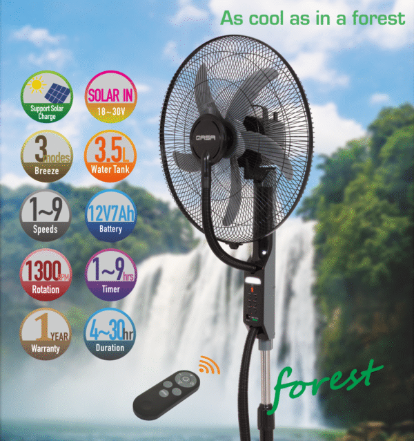 QRF-7318 Forest Rechargeable Mist Fan – Power, Comfort & Long Runtime - Image 2